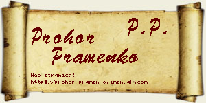 Prohor Pramenko vizit kartica